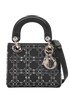 Embellished Mini Lady Dior, &pound;2,800, Handbags, Black, Satin, Front view
